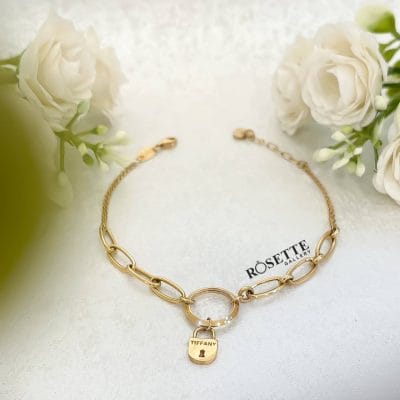 دستبند تیـفـانـی با آویز قفل