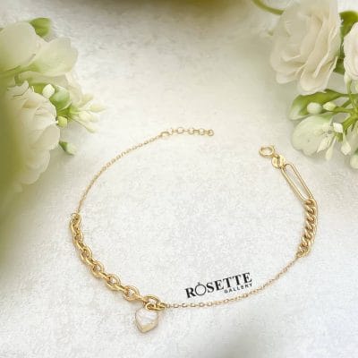 دستبند مینیمال با آویز قلب