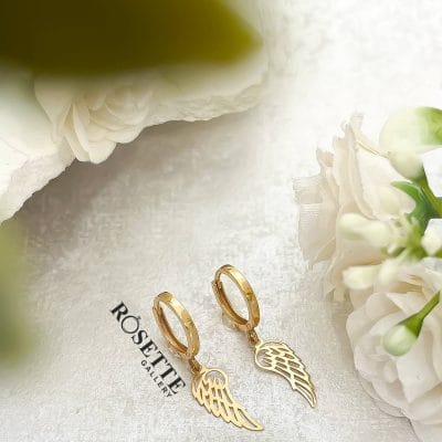 گوشواره روکو با آویز بال فرشته